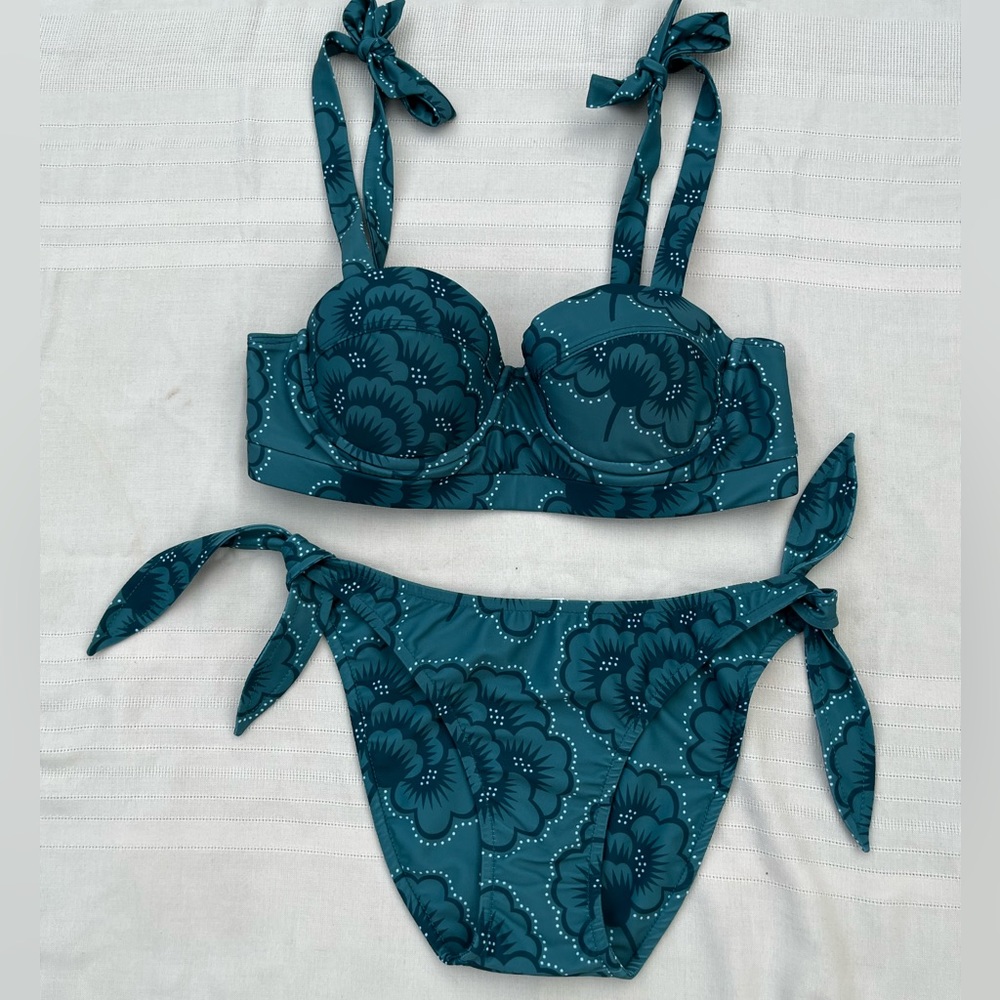 New XS Daughters of Summer Green Side Tie Bikini